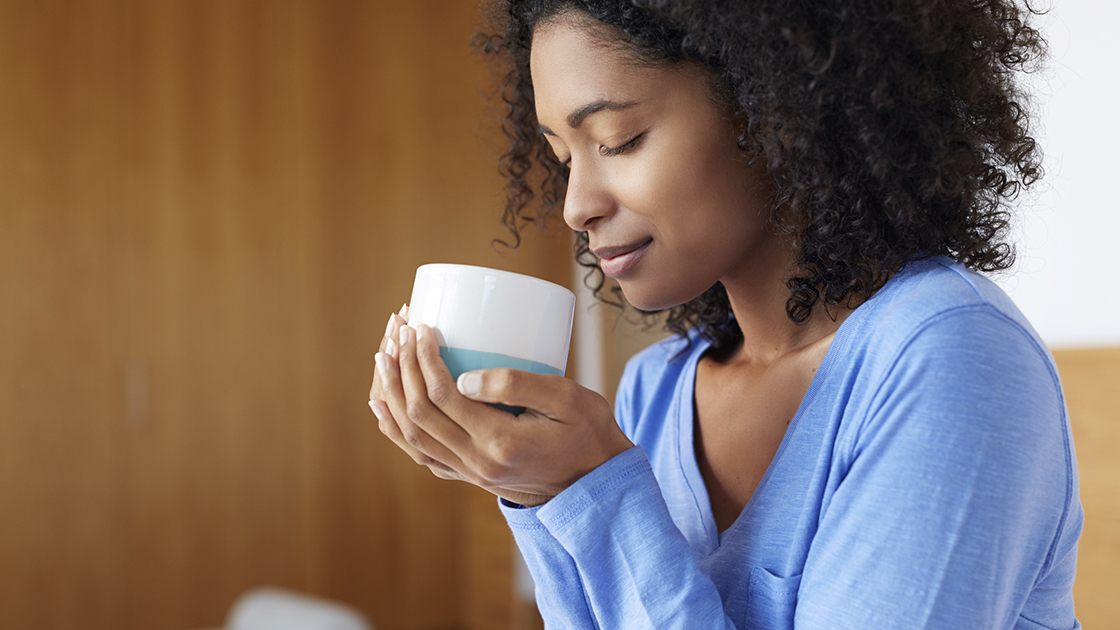 lady with cup